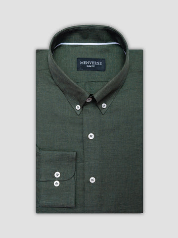 ITALIAN DARK GREEN LINEN SHIRT