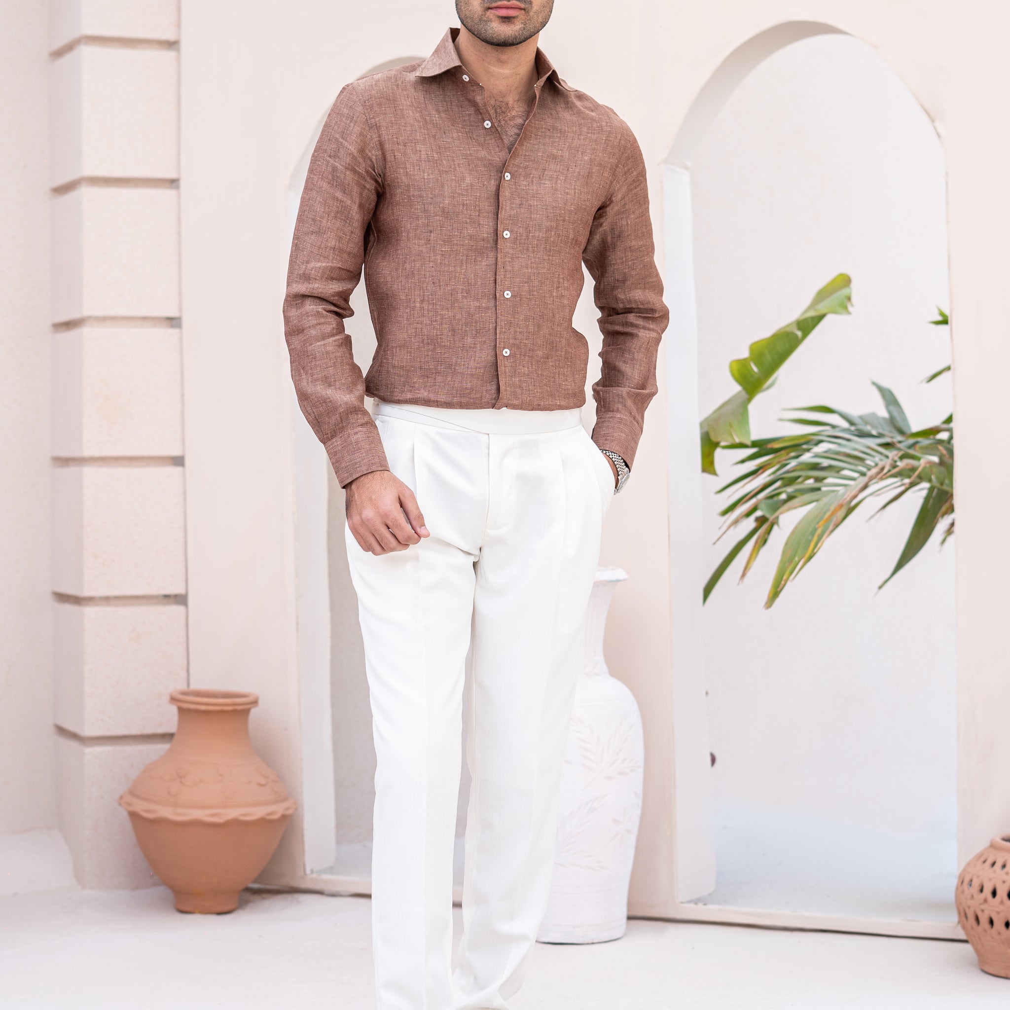 Premium Brown Linen Shirt