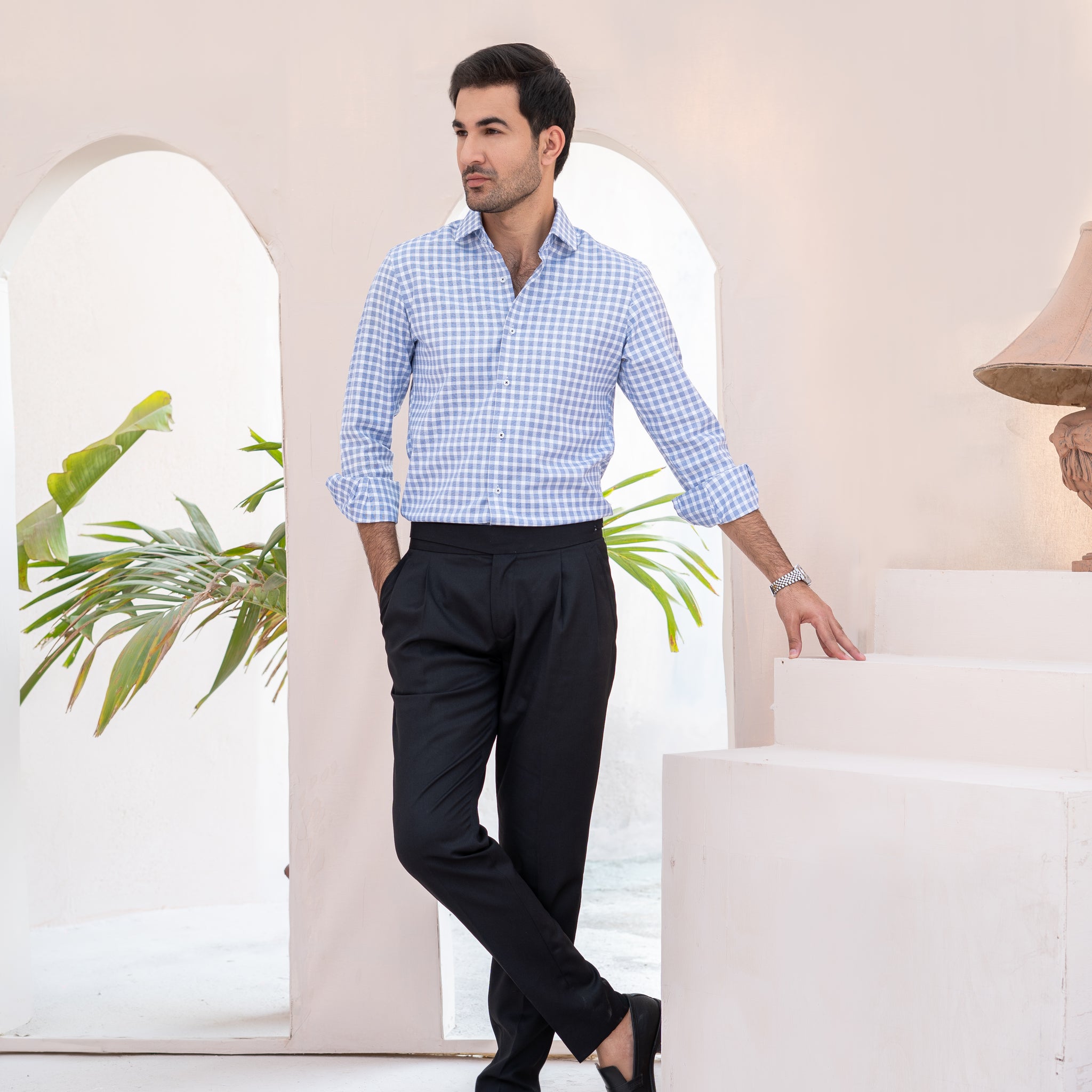 Premium Blue Checkered Shirt