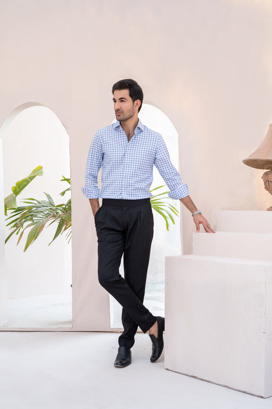 Premium Blue Checkered Shirt
