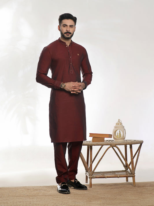 DEEP CHERRY KURTA PAJAMA